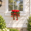 Draping Poinsettia Artificial Window Box Planter 20×14in – UV Resistant