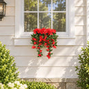 Draping Poinsettia Artificial Window Box Planter 20×14in – UV Resistant