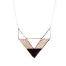 Point Made Wood and Onyx Sterling Silver Necklace