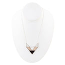 Point Made Wood and Onyx Sterling Silver Necklace