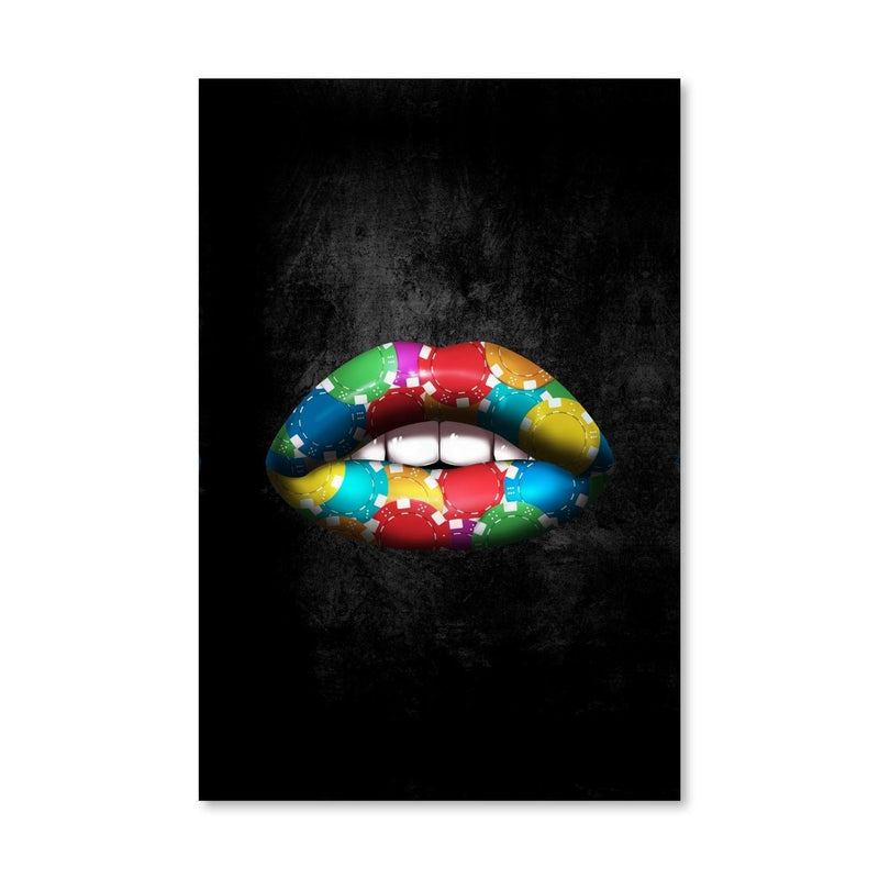 Poker Chips Lips Canvas