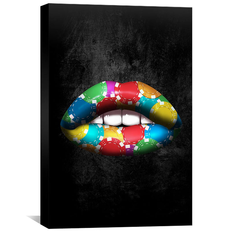 Poker Chips Lips Canvas