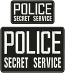 (Two) Police Secret Service Patches (4” x 8”) and (3”x6”) Hook and Loop