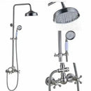 GobekUsa Brushed Nickel Shower Faucet Set with Rainfall Shower Head & Hand Held Mixer
