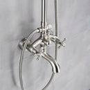 GobekUsa Brushed Nickel Shower Faucet Set with Rainfall Shower Head & Hand Held Mixer