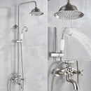 GobekUsa Brushed Nickel Shower Faucet Set with Rainfall Shower Head & Hand Held Mixer
