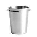 Polished chrome stainless steel espresso dosing cup kitchen tool by Decorbites