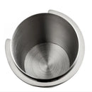 Polished chrome stainless steel espresso dosing cup kitchen tool by Decorbites