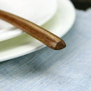 Polished dark brown wooden spoon soup and fork set dining room by Decorbites