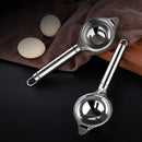 Polished stainless steel egg white separator kitchen yolk filter spoon by Decorbites