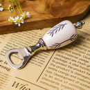 Polka dot black & white ceramic beer bottle opener kitchen tool by Decorbites
