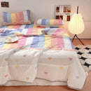 GobekUsa Double-Sided Cool Comforter Set: Ice Silk Duvet, Fitted Sheet, Pillowcase
