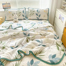 GobekUsa Double-Sided Cool Comforter Set: Ice Silk Duvet, Fitted Sheet, Pillowcase