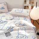 GobekUsa Double-Sided Cool Comforter Set: Ice Silk Duvet, Fitted Sheet, Pillowcase