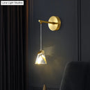 GobekUsa Polyhedron LED Gold Pendant Light - Contemporary Clear Crystal Block Wall Lamp