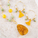 Pomelo Tassel Hoop Earrings