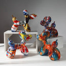 Pop art floral balloon dog sculpture living room decor by Decorbites