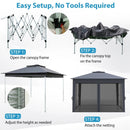 11 X 11 FT Pop Up Gazebo with Mesh Netting and Double Roof-Gray by LJGDeals