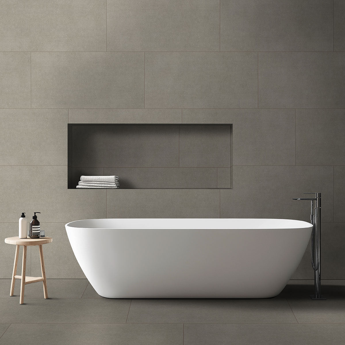 MSI Gris Porcelain Tile, dimensions drawing