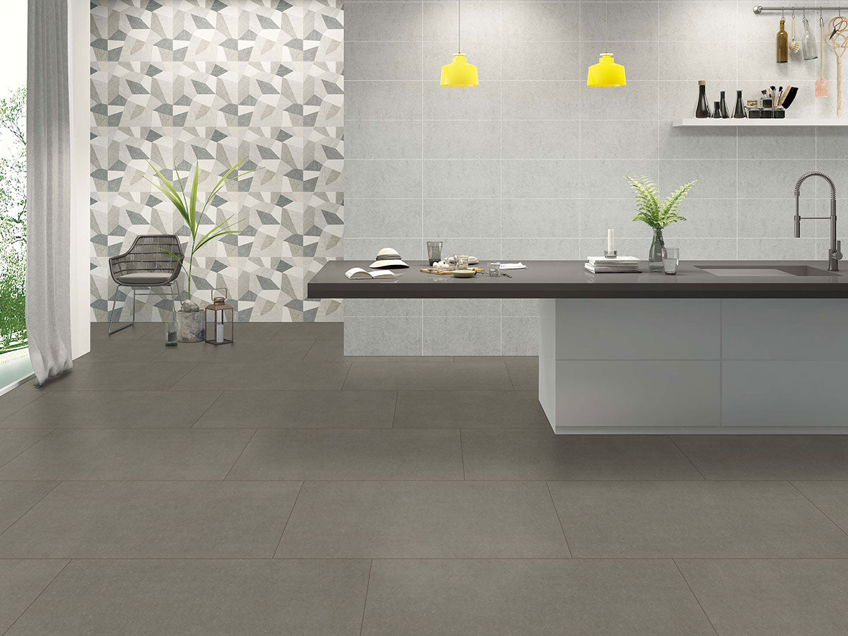MSI Gris Porcelain Tile, dimensions drawing