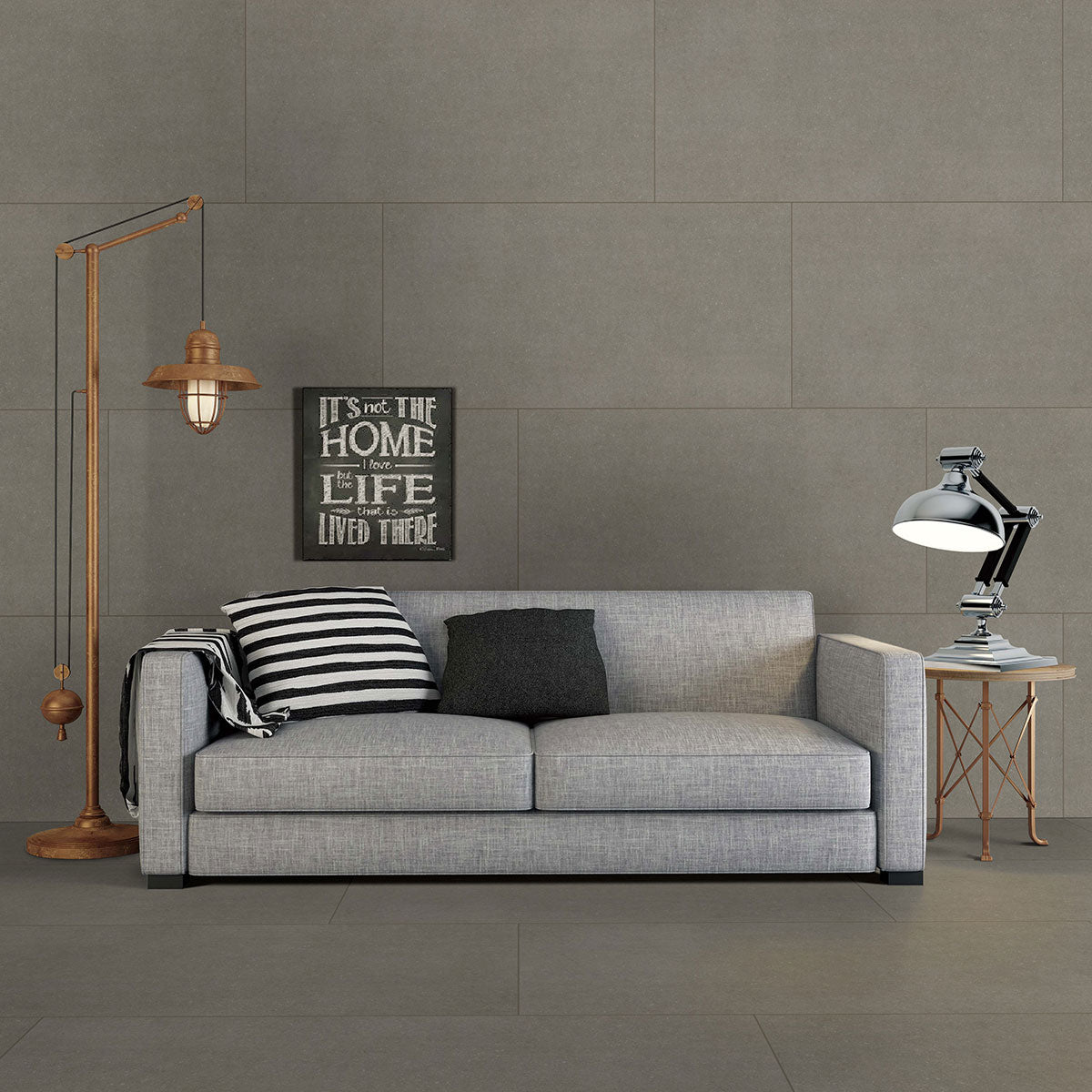 MSI Gris Porcelain Tile, dimensions drawing