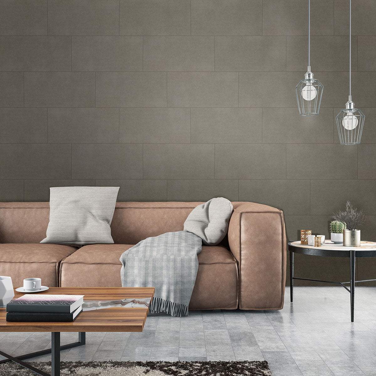 MSI Gris Porcelain Tile, dimensions drawing