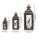 Set of 3- 19'' High Decorative Hanging Lantern (Black)   13.5'' & 9.5''