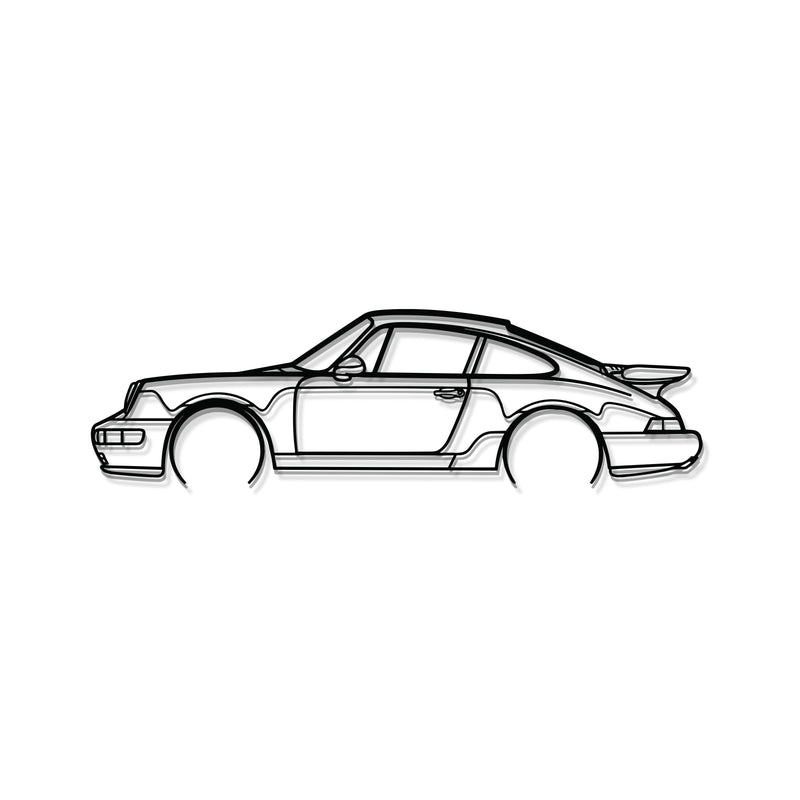 911 Turbo Model 964 Detailed Metal Car Wall Art - MT0873