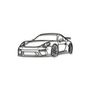 911 GT3 Model 991 Perspective Metal Car Wall Art  - MT0852