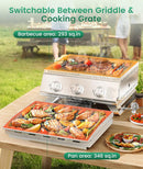 Portable 20-Inch 3-Burner Table Top Gas Grill Griddle