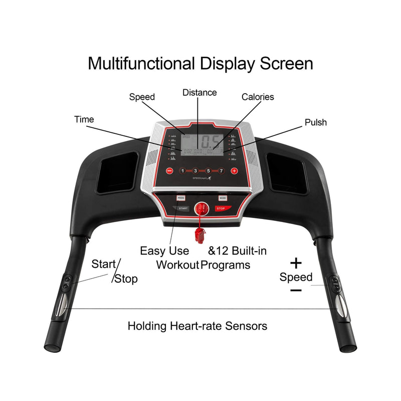 Rovix Portable 3.5HP Space Saving Folding Treadmill W/ Incline & 12 Preset Programs (SAK29735)