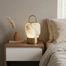 Portable Alabaster Lantern Table Lamp