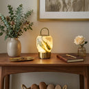 Portable Alabaster Lantern Table Lamp