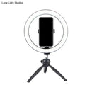 GobekUsa Portable LED Circle Makeup Phone Holder with Adjustable Tripod Stand in Sleek Black