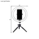 GobekUsa Portable LED Circle Makeup Phone Holder with Adjustable Tripod Stand in Sleek Black
