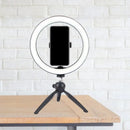 GobekUsa Portable LED Circle Makeup Phone Holder with Adjustable Tripod Stand in Sleek Black