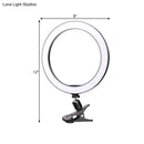 GobekUsa Portable Black Circle Clip-on Vanity Light Mobile Phone Holder with LED Fill Lamp (6"/8" Dia)