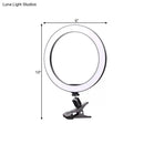 GobekUsa Portable Black Circle Clip-on Vanity Light Mobile Phone Holder with LED Fill Lamp (6"/8" Dia)
