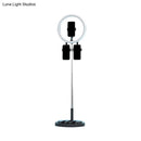 GobekUsa Portable Circular LED Makeup Light with USB Port - Metal Phone Holder in Black/White/Pink