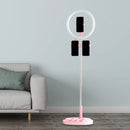 GobekUsa Portable Circular LED Makeup Light with USB Port - Metal Phone Holder in Black/White/Pink