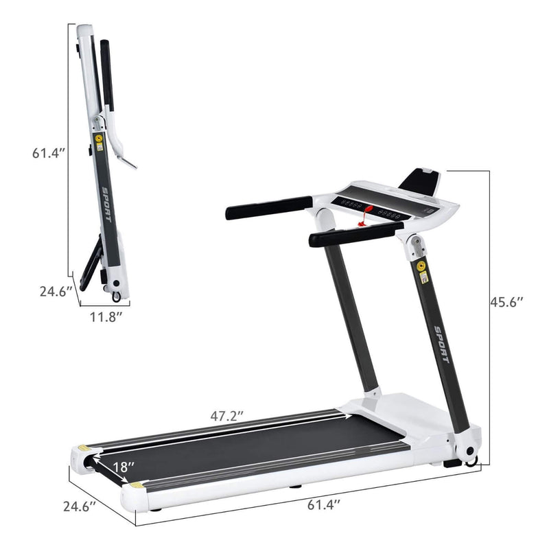 Rovix Portable Compact Home Cardio Fitness Treadmill With 3.5HP Electric Motor & Bluetooth Speakers (SAK32416)