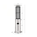 Portable Cylindrical Freestanding Outdoor Round Glass Tube Propane Patio Heater, 41K BTU (SAK93913)