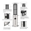 Portable Cylindrical Freestanding Outdoor Round Glass Tube Propane Patio Heater, 41K BTU (SAK93913)