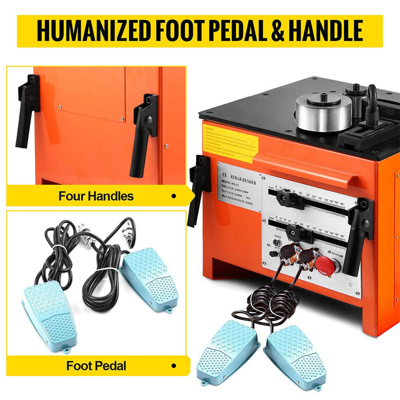Portable Electric 1 Inch Rebar Metal Conduit Pipe Tube Bender W/ Foot Switch (96712584)