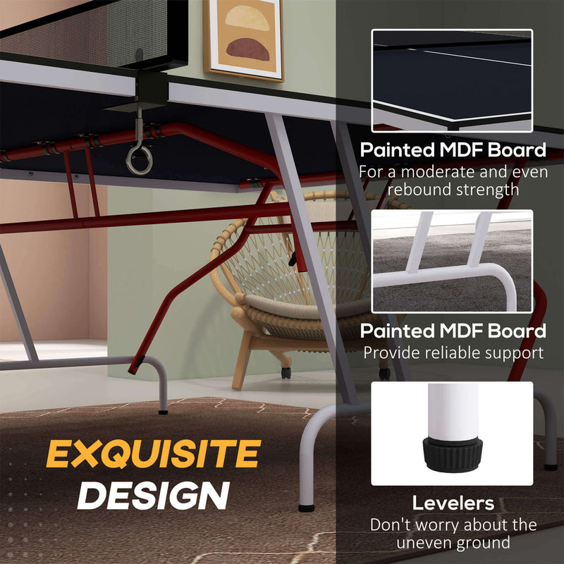 Portable Foldable Full Size Ping Pong Table Tennis Table With Net And Accessories (SAK64929)