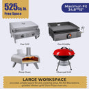 Portable Grill Prep Table with Adjustable and Folding Legs, 304 Stainless Steel BBQ Grill Stand for Tabletop Griddle and Pizza Oven T0124SA