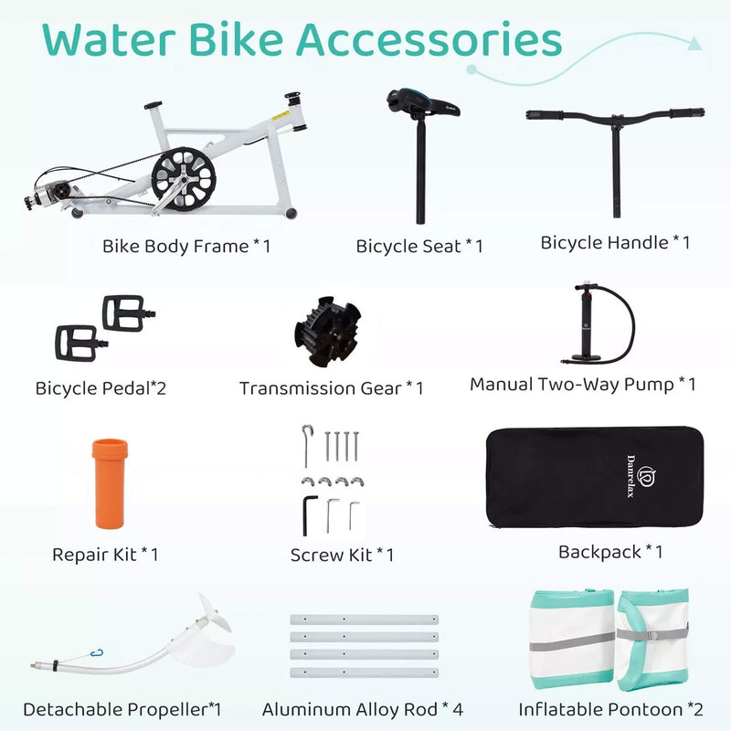 Portable Inflatable Water Marine Pedal Water Bike Kit With Accessories (SAK61284)