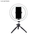 GobekUsa Portable LED Circle Makeup Phone Holder with Adjustable Tripod Stand in Sleek Black