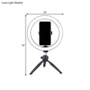GobekUsa Portable LED Circle Makeup Phone Holder with Adjustable Tripod Stand in Sleek Black