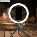 GobekUsa Portable LED Circle Makeup Phone Holder with Adjustable Tripod Stand in Sleek Black